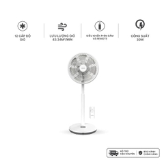 Quạt đứng động cơ BLDC có remote 14inch, 7 cánh Nanoco  NEF1499