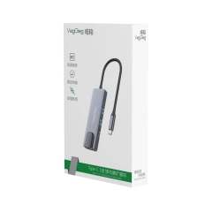Bộ Chuyển Đổi VegGieg V-TC05R USB Type C Ra HDMI+2 USB 3.0+Cổng Sạc PD+Cổng Mạng RJ45