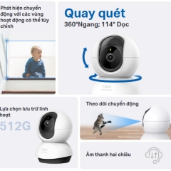 Camera IP Wifi 4MP TP-Link Tapo C220 2K Quay Quét 360° Trong Nhà