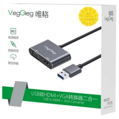 Cáp Chuyển USB 3.0 Sang HDMI + VGA VegGieg V-Z918