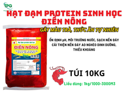HẠT ĐẠM PROTEIN SINH HỌC ĐIỀN NÔNG - GÂY MÀU TRÀ, THỨC ĂN TỰ NHIÊN CHO AO TÔM CUA - BAO 10KG