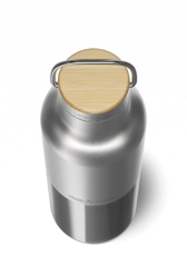 Bình Giữ Nhiệt Klean Kanteen Rise Reflect 20oz 592ml Nắp Tre Bamboo Cap Màu inox Brushed Stainless, Inox 18/8 Chính Hãng