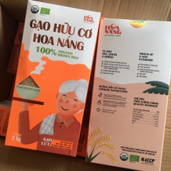 Gạo lứt hữu cơ Hoa Nắng Hộp 2kg