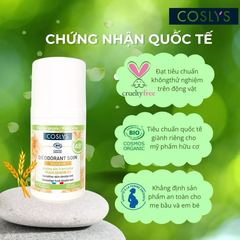 Lăn khử mùi hữu cơ cho da nhạy cảm Coslys (50ml)