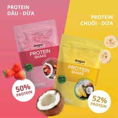 Bột protein thực vật lắc chuối sữa dừa hữu cơ Dragon Superfoods 450g