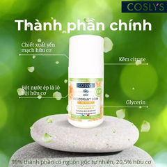 Lăn khử mùi hữu cơ cho da nhạy cảm Coslys (50ml)
