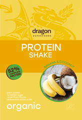 Bột protein thực vật lắc chuối sữa dừa hữu cơ Dragon Superfoods 450g
