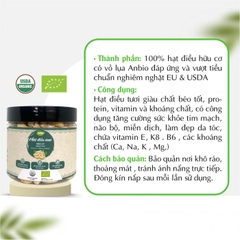 Hạt điều nhân trắng hữu cơ 250gr