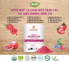 Bột quả mọng Organic Vivaciuos Red - Hỗn hợp 12 loại bột trái cây và quả mọng hữu cơ RAWGANIQ 100g