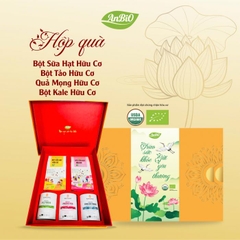 Set quà trao sức khỏe-gửi yêu thương (Bột sữa hạt, bột tảo, bột quả mọng , bột kale hữu cơ)