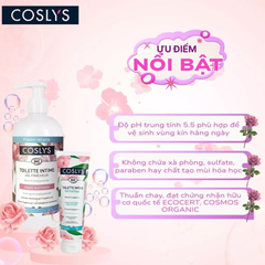 Dung dịch vệ sinh phụ nữ hương hoa hồng hữu cơ Coslys (500ml)