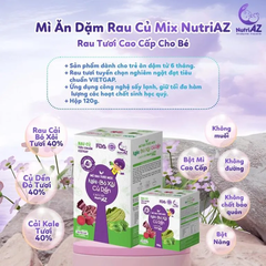 Mì Ăn Dặm Mix Rau Củ NutriAZ Cho Bé Ăn Dặm Từ 6 Tháng Bổ Sung Vitamin, Canxi Và Chất Xơ Hộp 360g