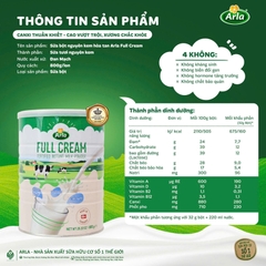 Sữa Arla bột Full Cream Hộp 800gr