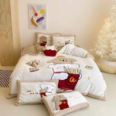 NỈ NHUNG- Nỉ Nhung 5 món Thêu nối Cao Cấp