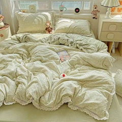 ĐŨI SỢI TRE- Set vỏ chăn ga gối Mix viền Ren mã 82 (GQ) 92 (HM)