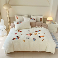 NỈ NHUNG- Set Nỉ nhung bông Thêu nổi full 7 màu