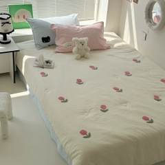 SET CHĂN CHẦN- Set chăn chần cotton đũi thêu