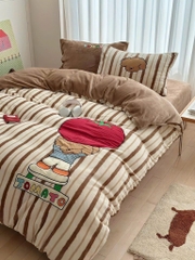 NỈ NHUNG- Set Nỉ Nhung Thêu Nổi Animal