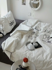 SET CHĂN CHẦN- Set chăn chần cotton đũi thêu