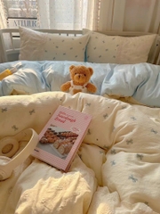 ĐŨI SỢI TRE- Bộ chăn ga Cotton Icy mix Ren