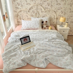 ĐŨI SỢI TRE- Bộ vỏ chăn ga gối đũi sợi tre mix ren