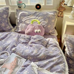 ĐŨI SỢI TRE- Set vỏ chăn ga gối Mix viền Ren mã 82 (GQ) 92 (HM)