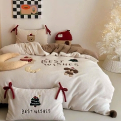 NỈ NHUNG- Nỉ Nhung 5 món Thêu nối Cao Cấp