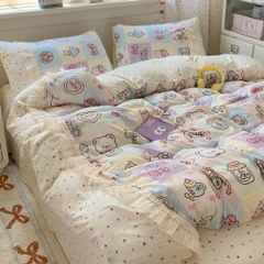 COTTON ĐŨI- Set cotton đũi mix ren nơ