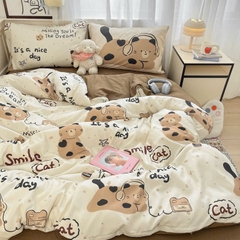 COTTON ĐŨI - Set Chăn ga gối Cotton Đũi Vintage