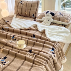 NỈ NHUNG- chăn nhung ga gối 4 món