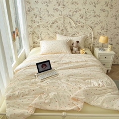 ĐŨI SỢI TRE- Bộ vỏ chăn ga gối đũi sợi tre mix ren