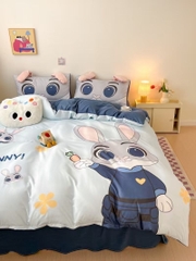 COTTON ĐŨI- Bộ vỏ chăn ga gối CARTOON (mã 92)