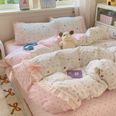 COTTON ĐŨI- Set cotton đũi mix ren nơ