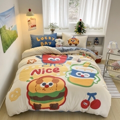 COTTON ĐŨI- Bộ vỏ chăn ga gối CARTOON (mã 92)