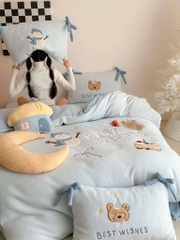 NỈ NHUNG- Nỉ Nhung 5 món Thêu nối Cao Cấp