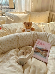 ĐŨI SỢI TRE- Bộ chăn ga Cotton Icy mix Ren