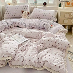 ĐŨI SỢI TRE- Set vỏ chăn ga gối Mix viền Ren mã 82 (GQ) 92 (HM)