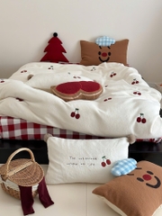 NỈ NHUNG- Nỉ Nhung 5 món Thêu nối Cao Cấp