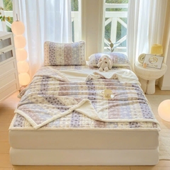 NỈ NHUNG- chăn nhung ga gối 4 món