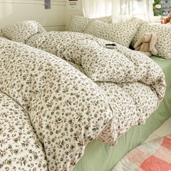 COTTON ĐŨI - Set Chăn ga gối Cotton Đũi Vintage