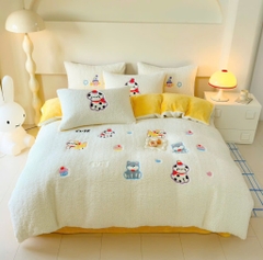 NỈ NHUNG- Set Nỉ nhung bông Thêu nổi full 7 màu