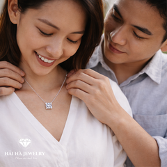 Dây chuyền bạc 925 đính moissanite 1 carat – điểm sáng tối giản, tinh tế cùng vui xuân!