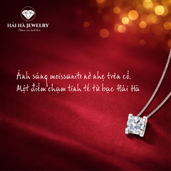 Dây chuyền bạc 925 đính moissanite 2 carats– điểm sáng tối giản, tinh tế cùng vui xuân!