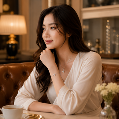 Dây chuyền bạc 925 đính moissanite dáng tròn tinh tế | Hải Hà Jewelry
