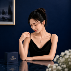 Dây chuyền bạc 925 đính kim cương Moissanite Thiên Nga 1 Carat