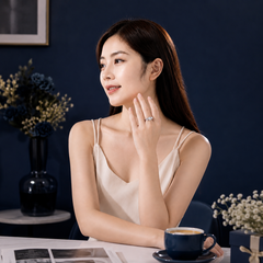 Nhẫn nữ bạc 925 đính kim cương Moissanite 3 Carat