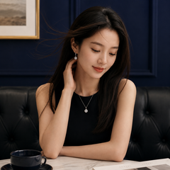 Bông tai Moissanite Halo bạc s925 Cao cấp – ánh sáng tròn đầy, đeo nhẹ | Hải Hà Jewelry