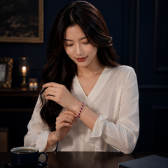 Vòng tay bạc s925 cao cấp đính đá Ruby đỏ