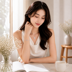 Dây chuyền bạc 925 đính kim cương Moissanite 1 Carat | Hải Hà Jewelry