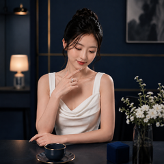 Nhẫn nữ bạc 925 đính kim cương Moissanite 1,2 Carat